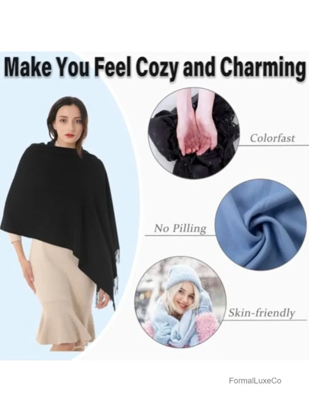 Pashmina Shawl Wrap Scarf Evening Dress Wedding Bridesmaid Gift